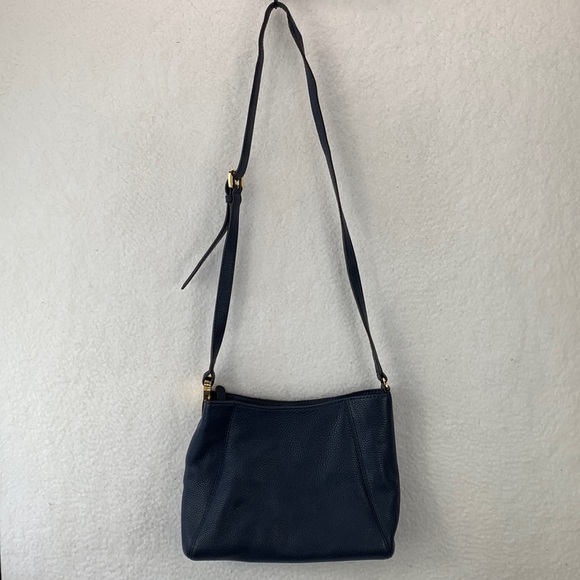 Michael Kors Crossbody Bag Women’s Small Navy Blue‎ Leather Shoulder Purse - Picture 1 of 15